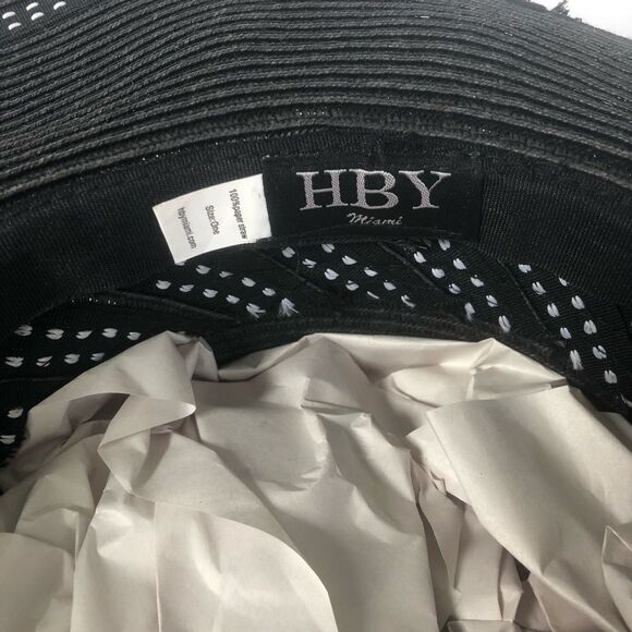 HBY Miami Blue Straw wide brim Hat - Picture 5 of 5